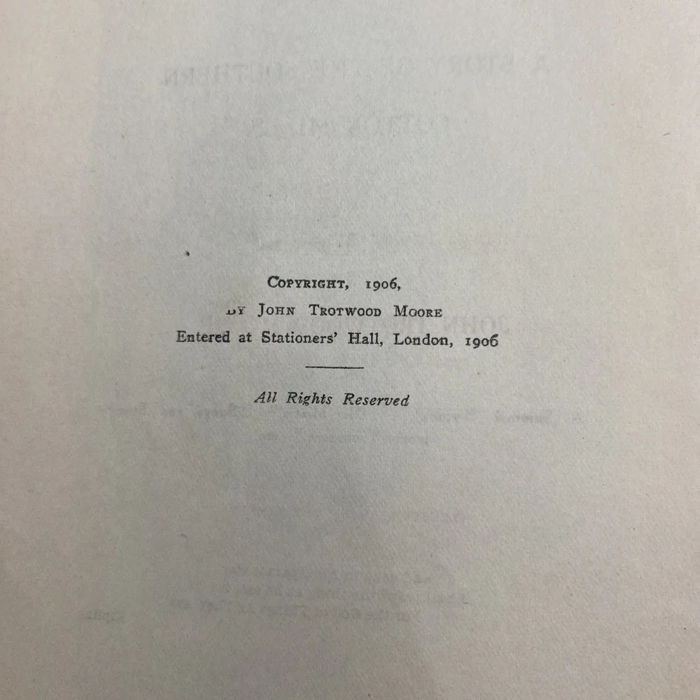 The Bishop of Cottontown John Trotwood Moore Story of Southern Cotton Mills 1906